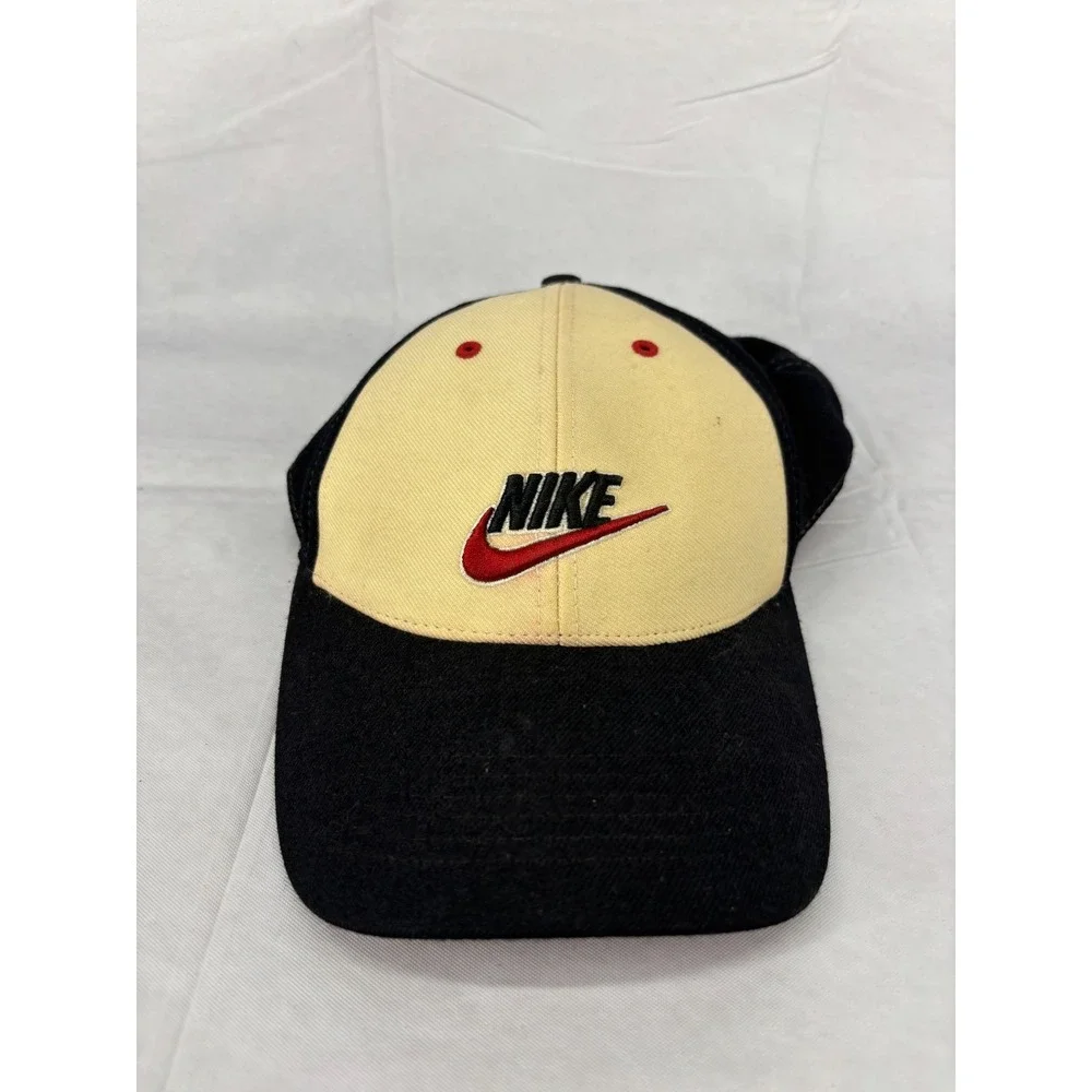 Nike Club Unstructured Futura Crown Baseball Hat Cap Mens Black Cream Wool 7 1/4
